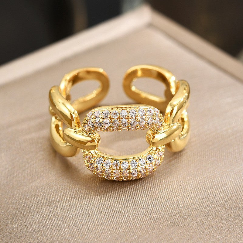 Zirconia Braided Open Ring