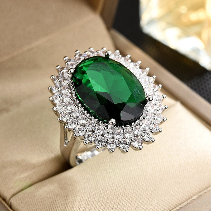 Classic Emerald Zircon Open Ring