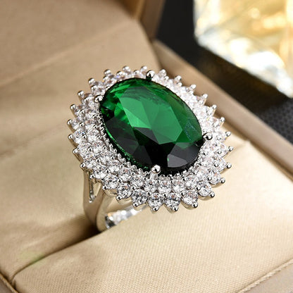 Classic Emerald Zircon Open Ring