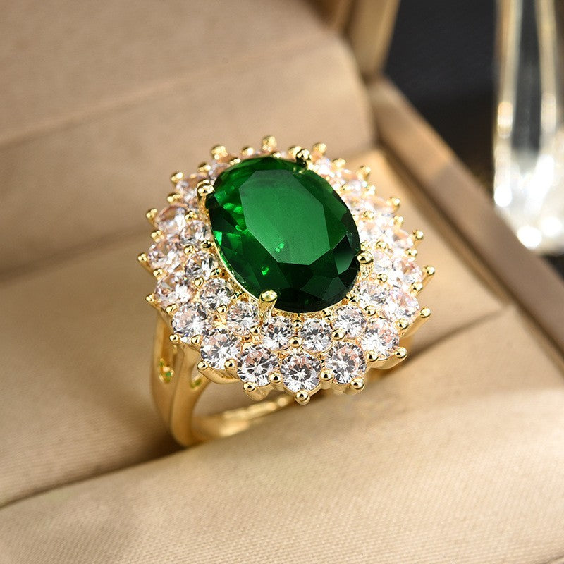 Emerald Zirconia Open Ring