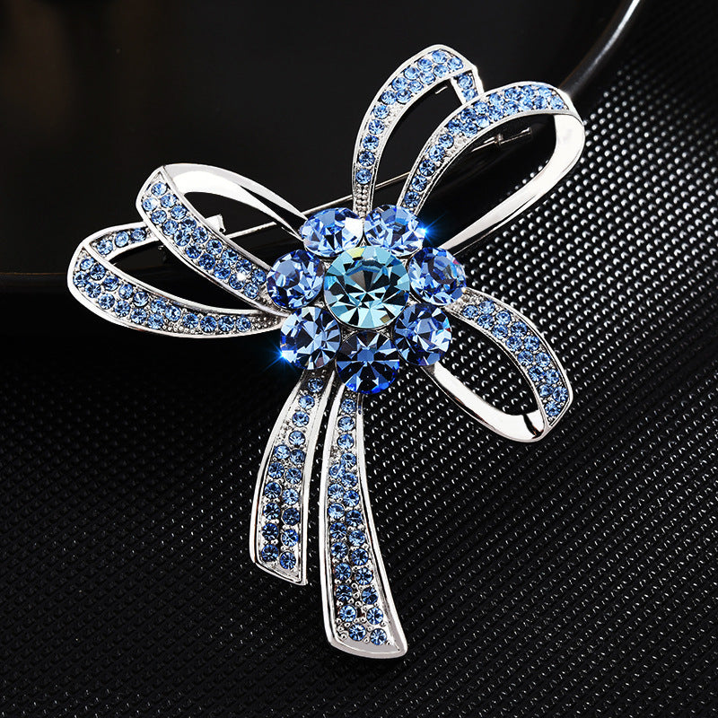 Crystal Buckle Butterfly Knot Brooch