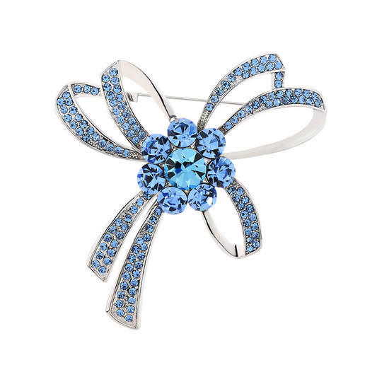 Crystal Buckle Butterfly Knot Brooch