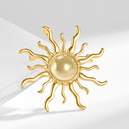 Gold Sun Tide Collar Brooch