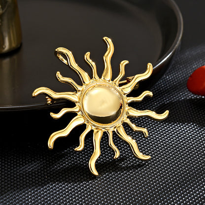 Gold Sun Tide Collar Brooch