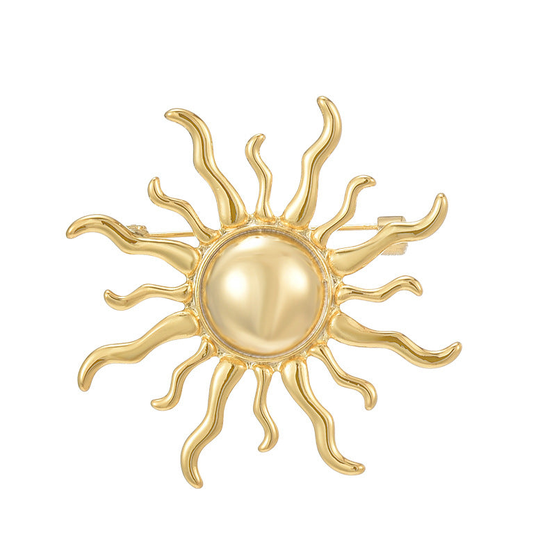 Gold Sun Tide Collar Brooch