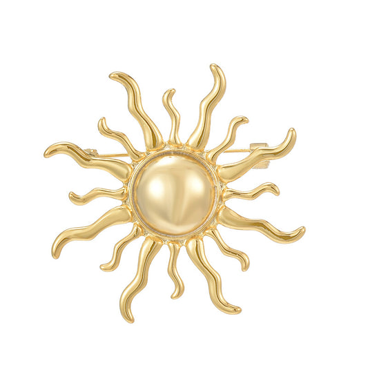 Gold Sun Tide Collar Brooch