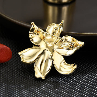 Oil Droplet Freshwater Pearl Sweet Flower Brooch