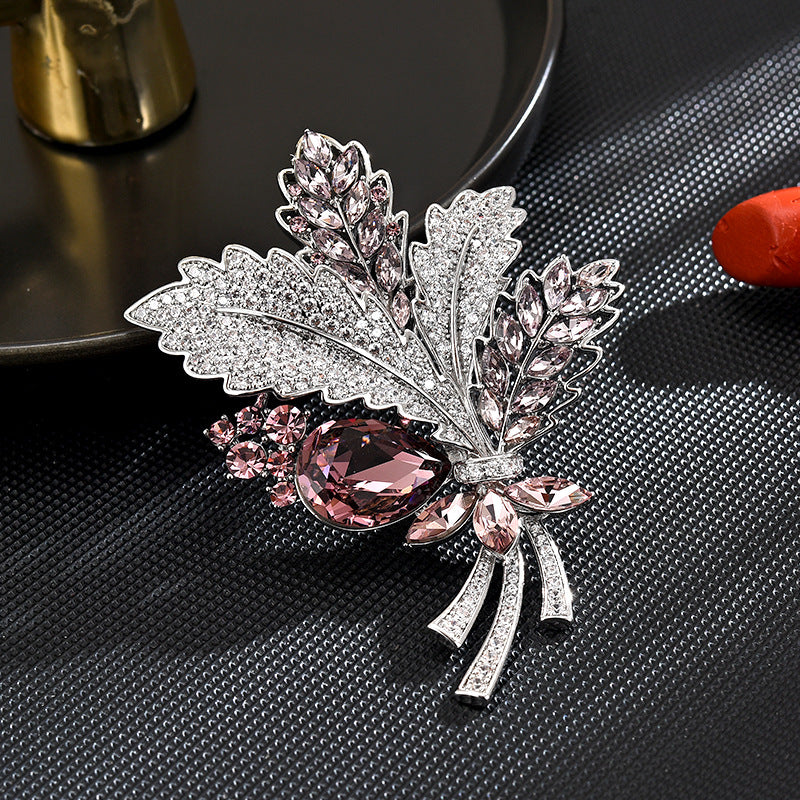 Coconut Tree Flower Zircon Brooch