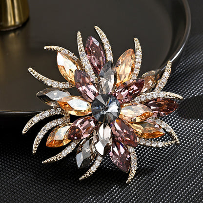 Unique Autumn and Winter Crystal Brooch