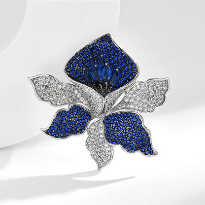 Full Zircon Orchid Brooch