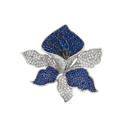 Full Zircon Orchid Brooch