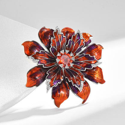 Fashionable Enamel Flower Brooch