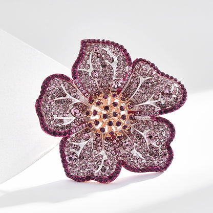 Pink Zircon Flower Brooch