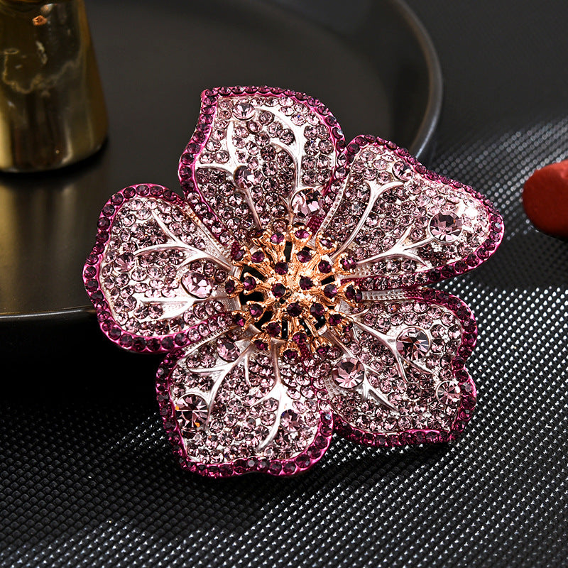 Pink Zircon Flower Brooch