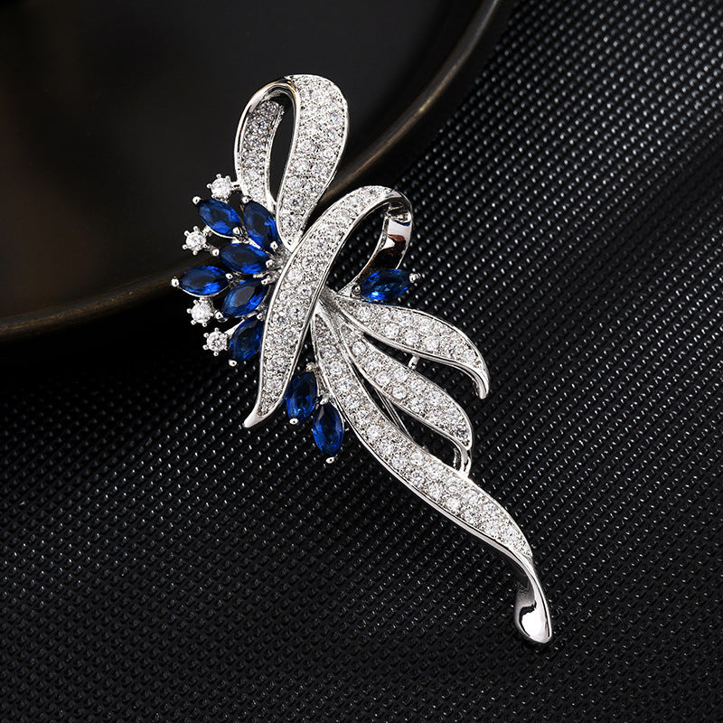 Zircon Ribbon Crystal Brooch