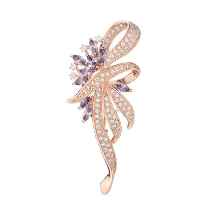 Zircon Ribbon Crystal Brooch