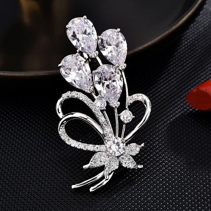 Zircon Bouquet Brooch