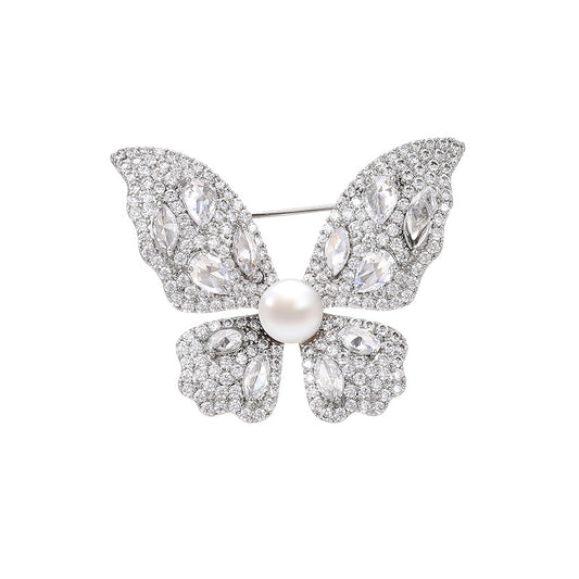 Classic Butterfly Freshwater Pearl Brooch