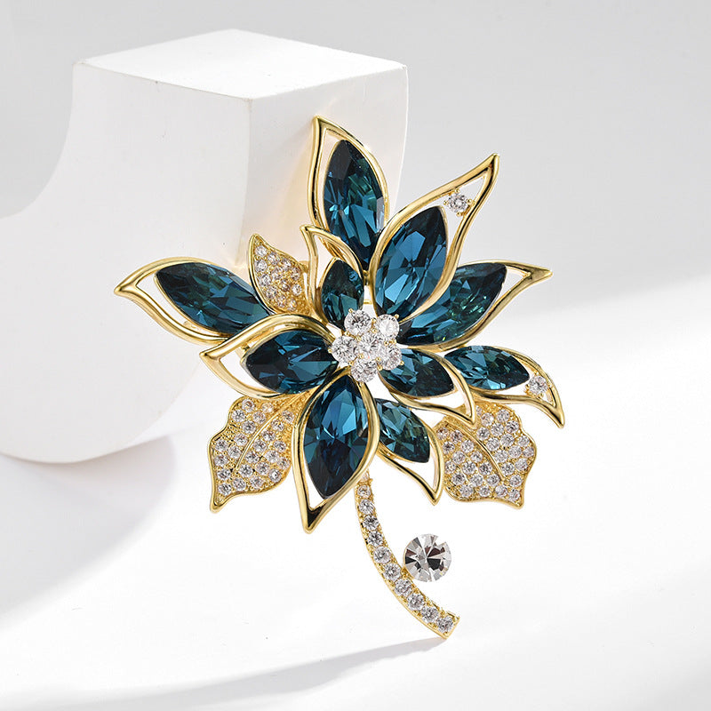 Blue Micro-inlaid Zircon Brooch