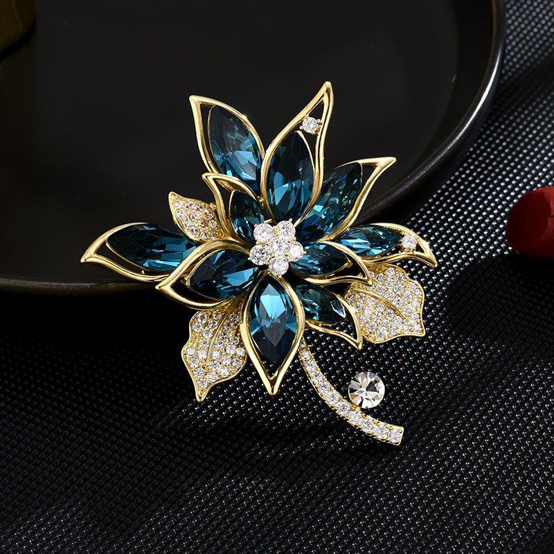 Blue Micro-inlaid Zircon Brooch