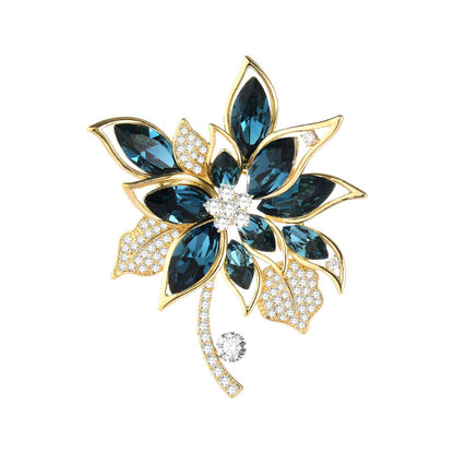 Blue Micro-inlaid Zircon Brooch