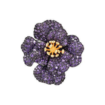 Classic Peony Flower Brooch