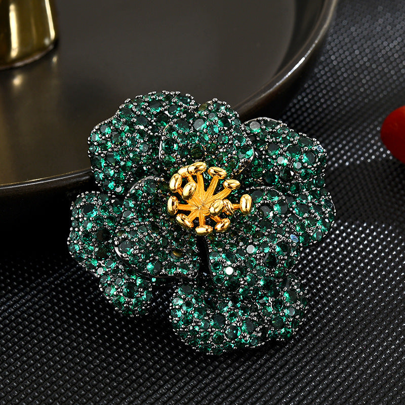 Classic Peony Flower Brooch