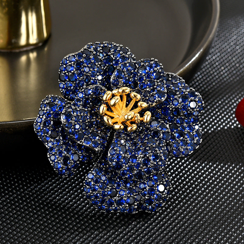 Classic Peony Flower Brooch