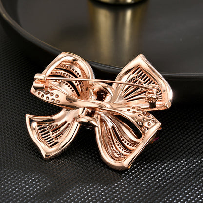 Purple Zircon Bow Brooch