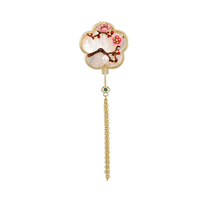 Peach Blossom Tassel Brooch