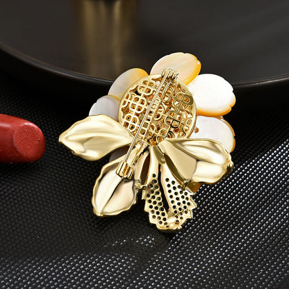 Freshwater Pearl Peony Brooch