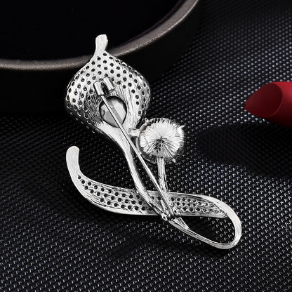 Fashion Zircon Lotus Brooch