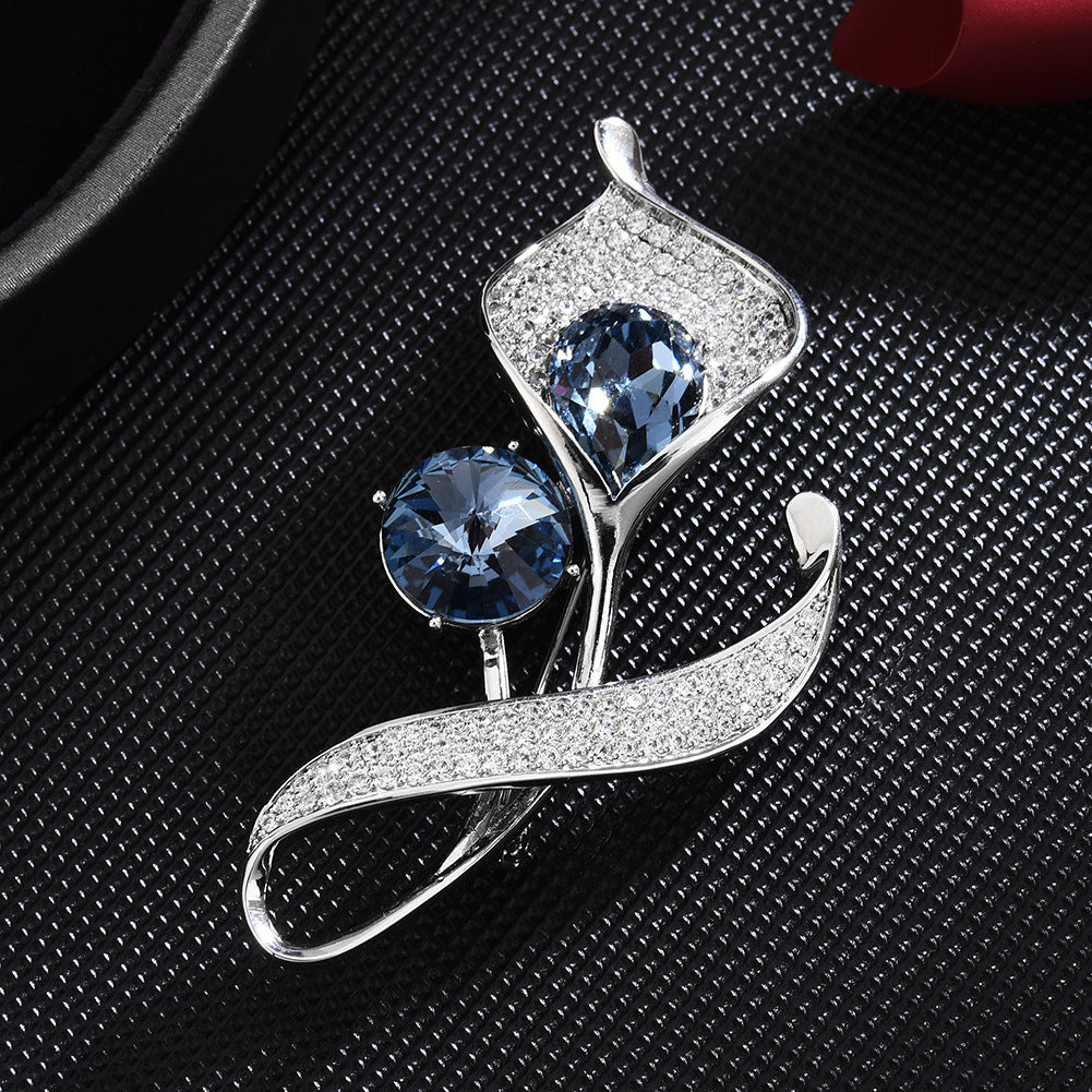 Fashion Zircon Lotus Brooch