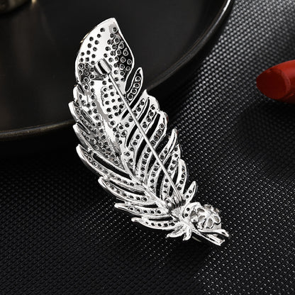 Mother-of-pearl Hollow Feather Brooch