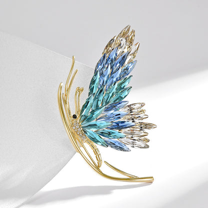 Gradient Butterfly Crystal Brooch