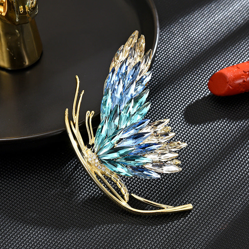 Gradient Butterfly Crystal Brooch