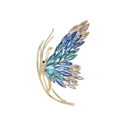 Gradient Butterfly Crystal Brooch