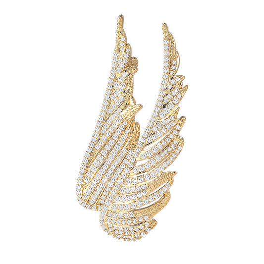 Full Zircon Angel Wing Brooch