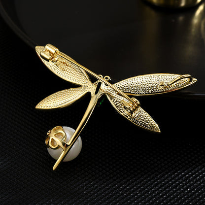 Natural Freshwater Pearl Mother-of-pearl Dragonfly Brooch