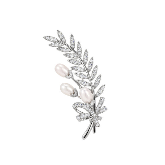 Pearl Wheat Ear Brooch