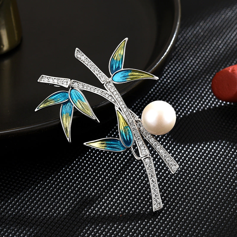 Pearl Bamboo Brooch