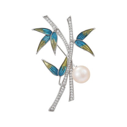 Pearl Bamboo Brooch