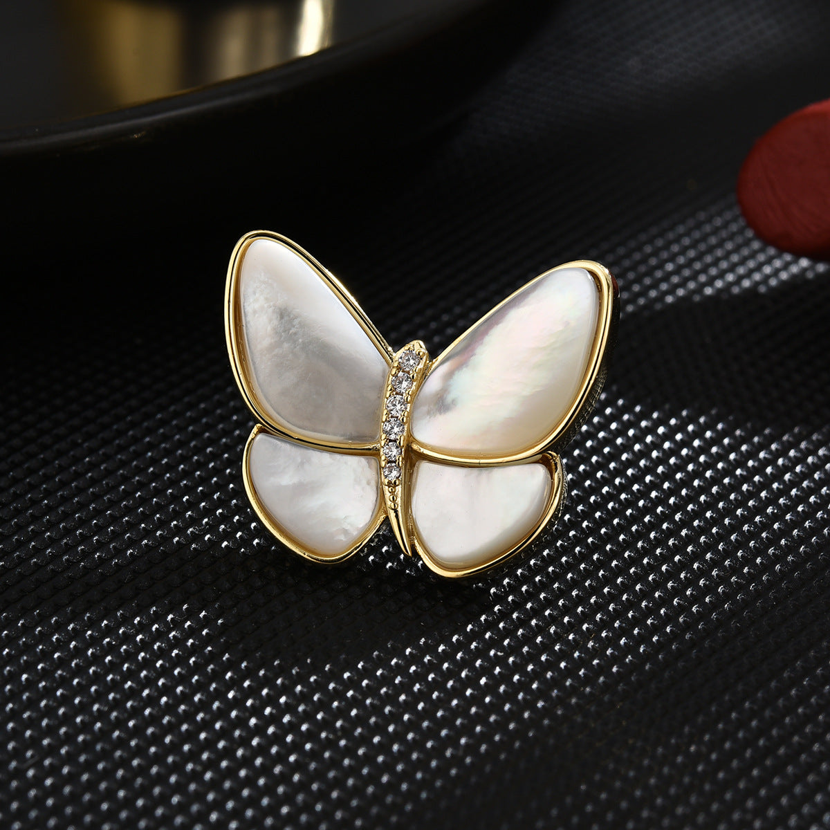 Natural Mother-of-pearl Butterfly Brooch