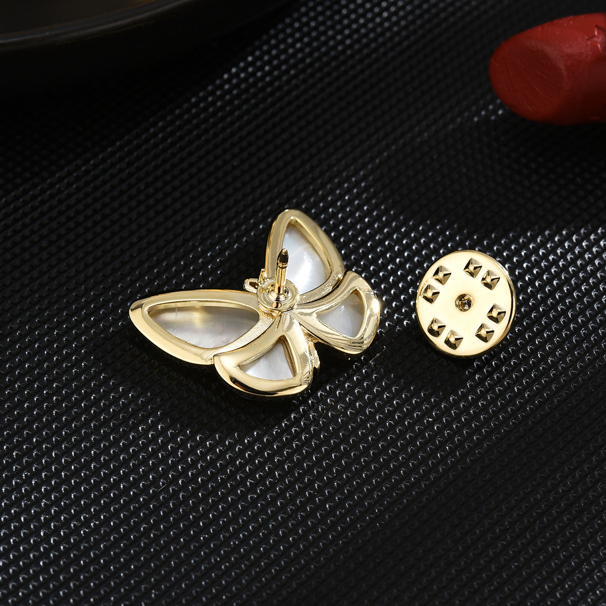 Natural Mother-of-pearl Butterfly Brooch