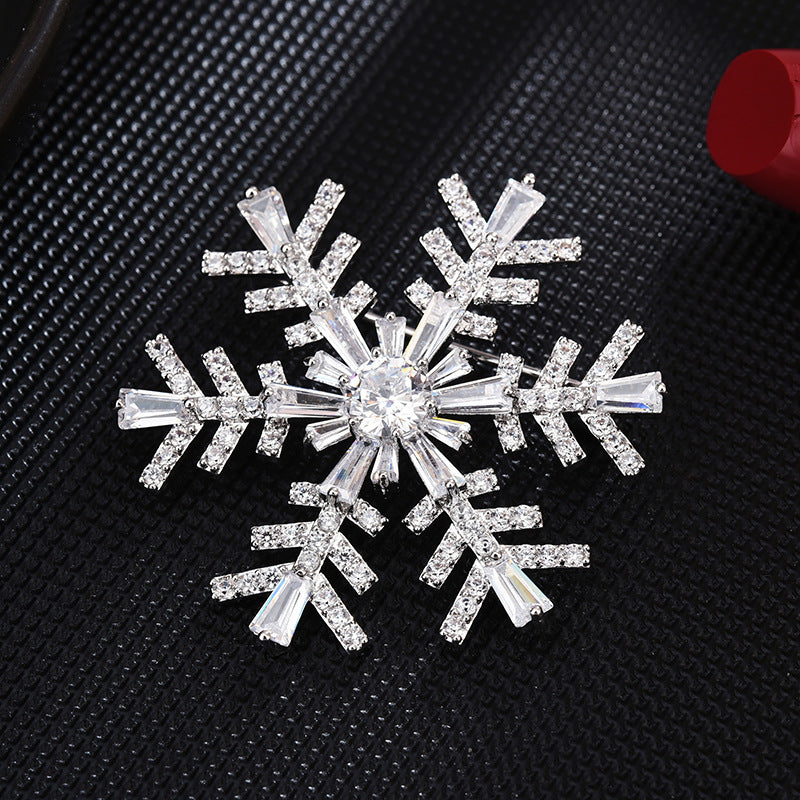 Zircon Snowflake Brooch