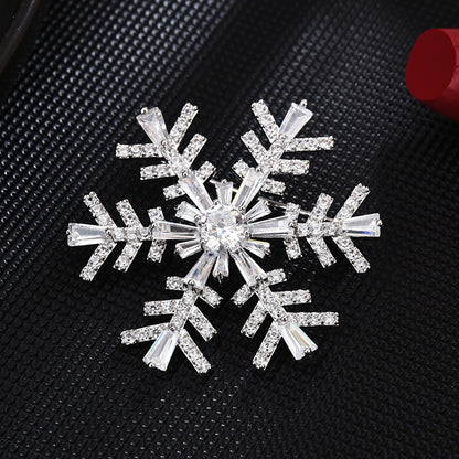 Zircon Snowflake Brooch