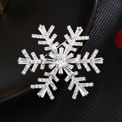 Zircon Snowflake Brooch