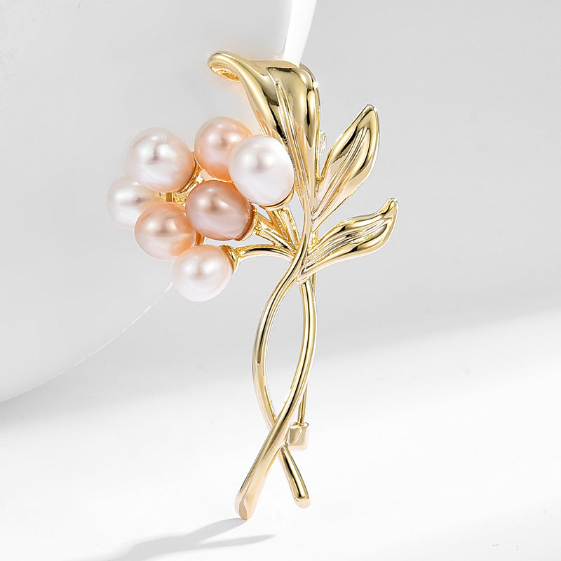 Freshwater Pearl Colorful Bouquet Brooch