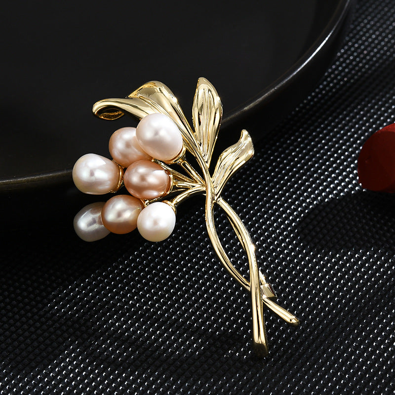 Freshwater Pearl Colorful Bouquet Brooch