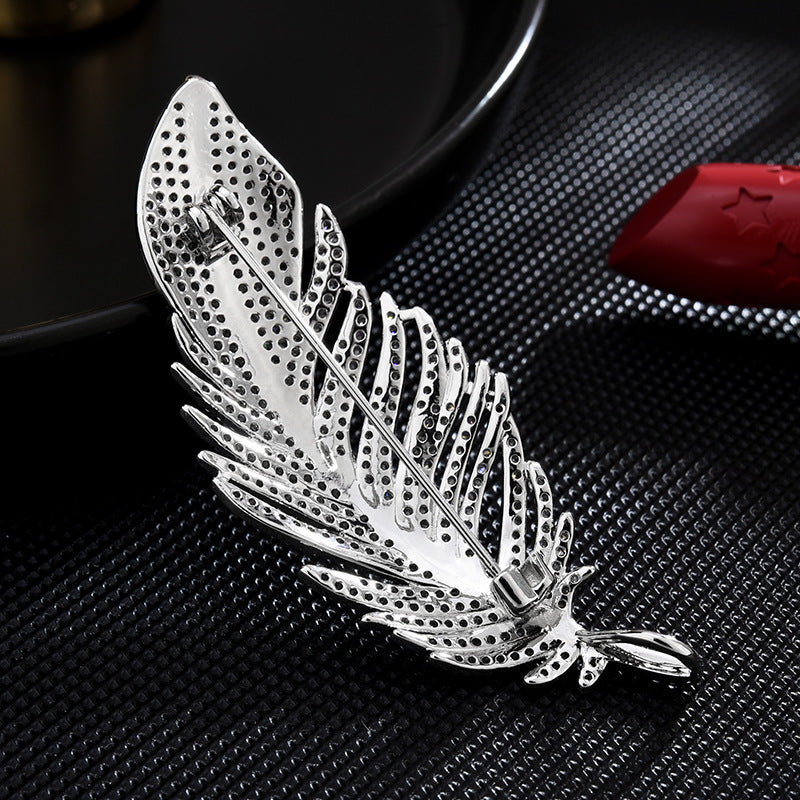 Zircon Feather Brooch